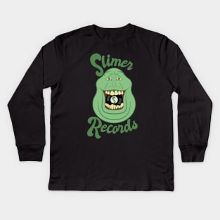 Slimer Records (Full Color) (Ghostbusters) Kids Long Sleeve T-Shirt